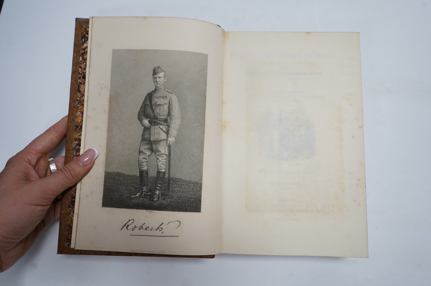 Bindings - Macaulay, Thomas Babington, Lord - The History of England, 5 vols, 8vo, diced calf, 1870; Carlyle, Thomas - The French Revolution, 2 vols, 8vo, calf gilt, 1895 and Robert, Lord - Forty-One Years in India, 2 vo